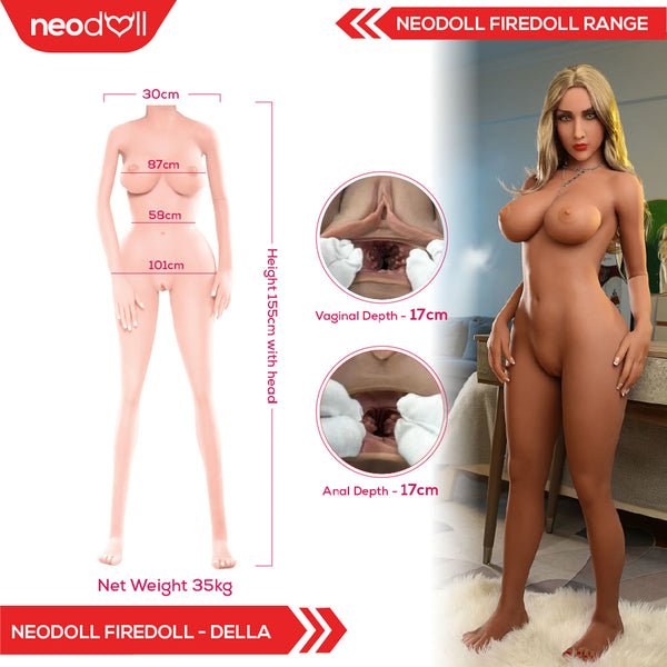 Fire Doll - Della - Realistic Sex Doll - 155cm - Light Tan - Gel Breast