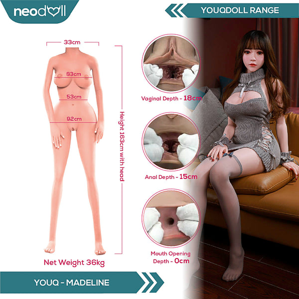 Youqdoll - Madeline - Realistic Full Silicone Sex doll - 163cm - Natural