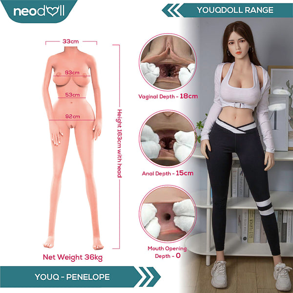 Youqdoll - Penelope - Realistic Full Silicone Sex doll - 163cm - Natural
