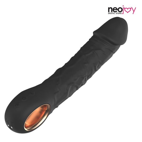 Neojoy - Realistic Dildo Vibrator with 10 Vibrating and 3 Heating Modes with Extra Veins - Black