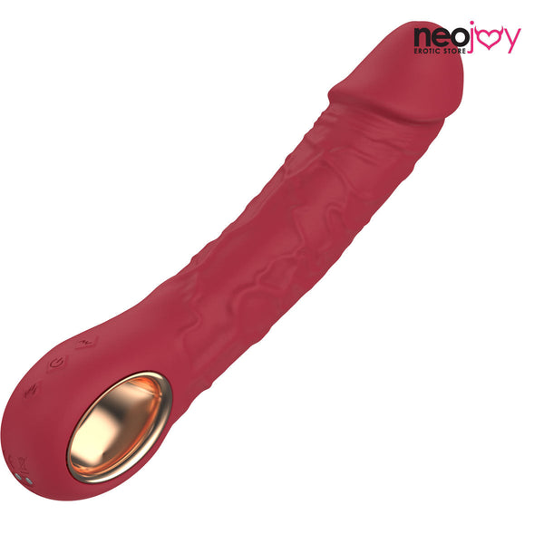 Neojoy - Realistic Dildo Vibrator with 10 Vibrating and 3 Heating Modes with Extra Veins - Grape Red