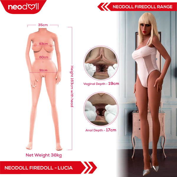 Fire Doll - Lucia - Realistic Sex Doll - 163cm - Light Tan - Gel Breast