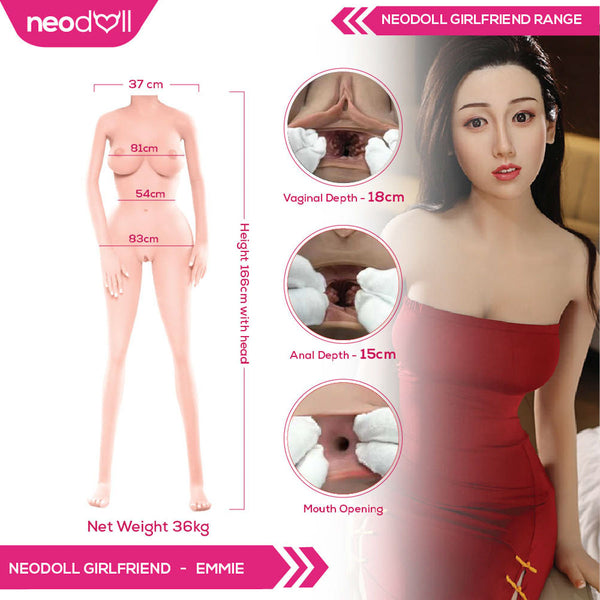 Neodoll Girlfriend Emmie - Silicone TPE Hybrid Sex Doll - 166cm - Natural
