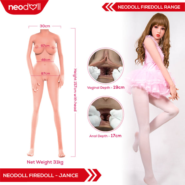 Fire Doll - Janice - Realistic Sex Doll - 157cm - Natural - Gel Breast