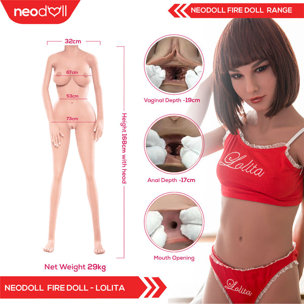 Fire Doll - Lolita - Realistic Sex Doll - 168cm - Light Tan - Gel Breast