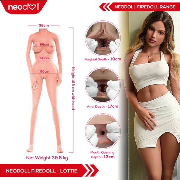 Fire Doll - Lottie - Realistic Sex Doll - 166cm - Light Tan - Gel Breast - Articulated Hand