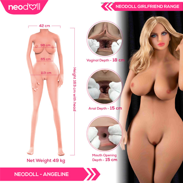 Neodoll Girlfriend Angeline - Realistic Sex Doll -163cm - Tan
