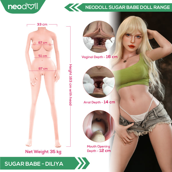 Neodoll Sugar Babe - Diliya - Full Silicone Sex Doll - 163cm - Silicone