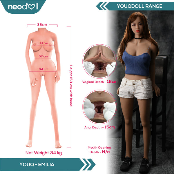 Youqdoll - Emilia - Realistic Sex Doll - 158cm - Light Tan