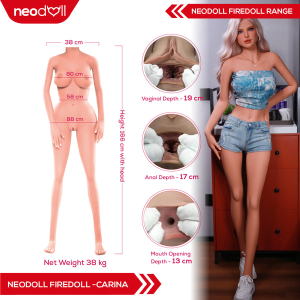 Fire Doll - Carina - Realistic Sex Doll - 166cm - Light Tan - Gel Breast