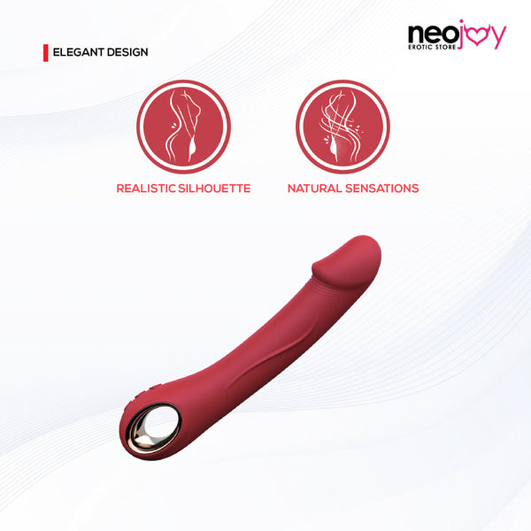 Neojoy - Realistic Dildo Vibrator with 10 Vibrating and 3 Heating Modes - Grape Red