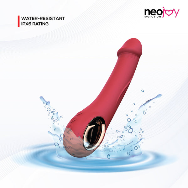 Neojoy - Realistic Dildo Vibrator with 10 Vibrating and 3 Heating Modes - Grape Red
