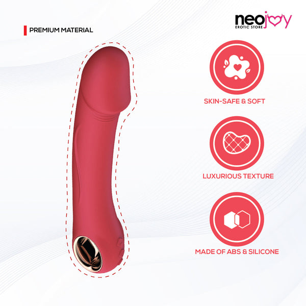 Neojoy - Realistic Dildo Vibrator with 10 Vibrating and 3 Heating Modes - Grape Red