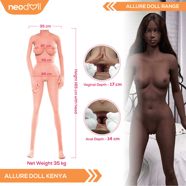 Neodoll Allure Kenya - Realistic Sex Doll -165cm - Black
