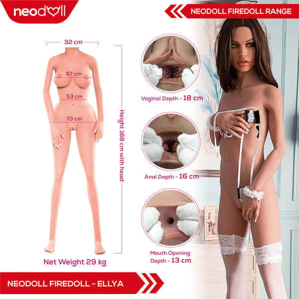 Fire Doll - Ellya - Realistic Sex Doll - 168cm - Light Tan - Gel Breast