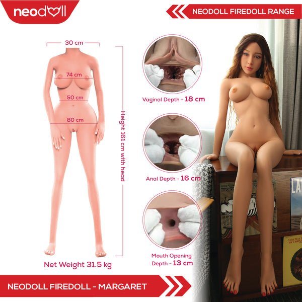 Fire Doll - Margaret - Realistic Sex Doll - 161cm - Light Tan - Gel Breast