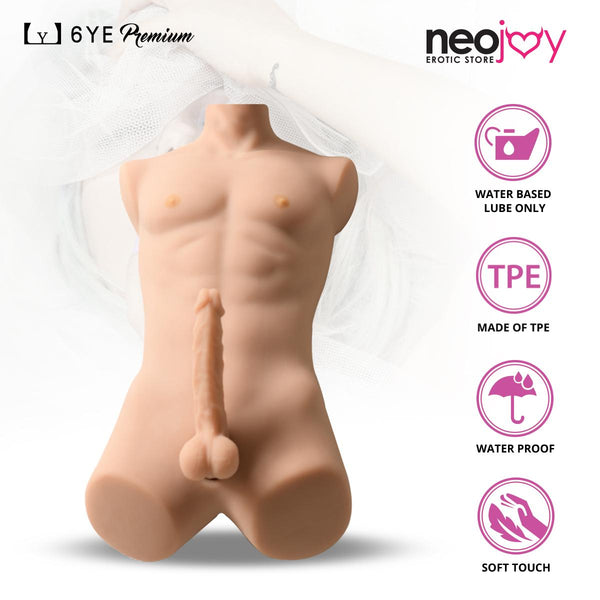 Neodoll Allure - James Head With Male Sex Doll Torso - Tan - 23cm Dildo