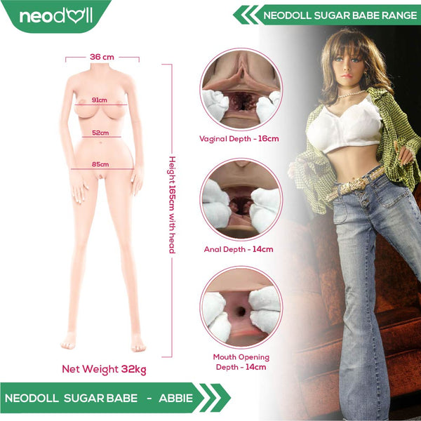 Neodoll Sugar Babe - Abbie - Realistic Sex Doll -Gel Breast - Uterus - 165cm - Wheat
