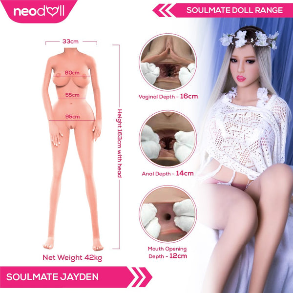 SoulMate - Jayden - Realistic Sex Doll - 163cm - Light Brown