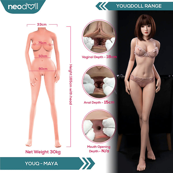 Youqdoll - Maya - Realistic Full Silicone Sex doll - 165cm - Natural