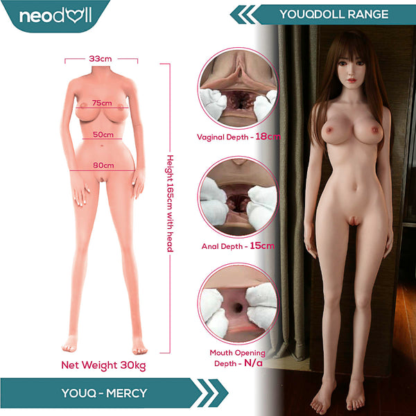 Youqdoll - Mercy - Realistic Full Silicone Sex doll - 165cm - Natural