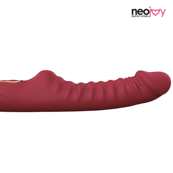 Neojoy - Realistic Dildo Vibrator with 10 Vibrating and 3 Heating Modes With Rounded Texture - Grape Red