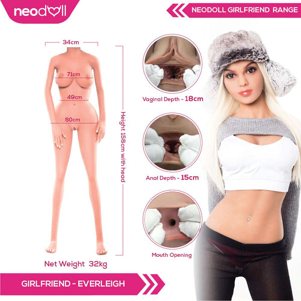 Neodoll Girlfriend - Everleigh - Realistic Sex Doll - Gel Breast - 158cm - Tan