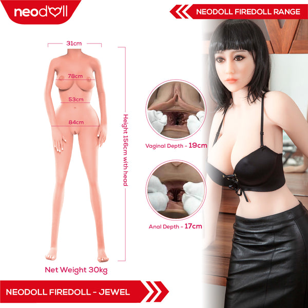 Fire Doll - Jewel- Realistic Sex Doll - 156cm - Natural - Gel Breast