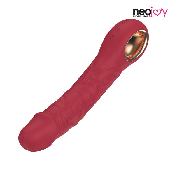 Neojoy - Realistic Dildo Vibrator with 10 Vibrating and 3 Heating Modes with Extra Veins - Grape Red