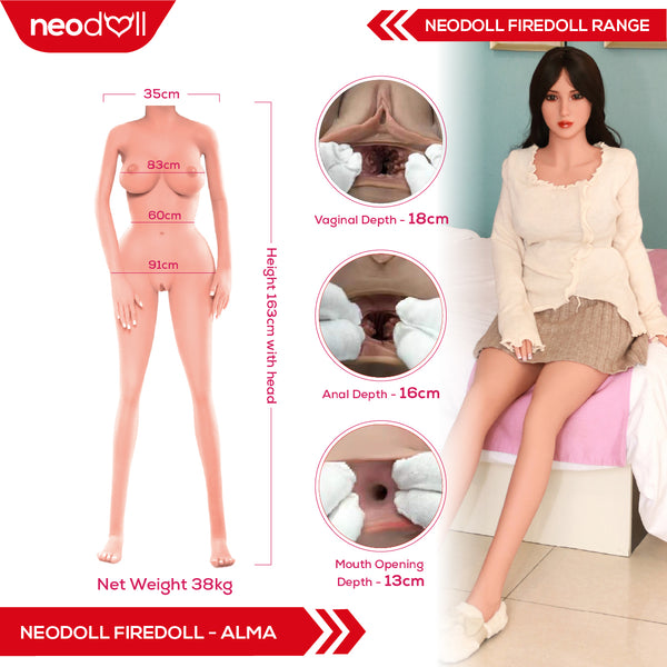 Fire Doll - Alma - Realistic Sex Doll - 163cm - Natural - Gel Breast