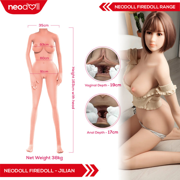 Fire Doll - Jilian - Realistic Sex Doll - 163cm - Natural - Gel Breast