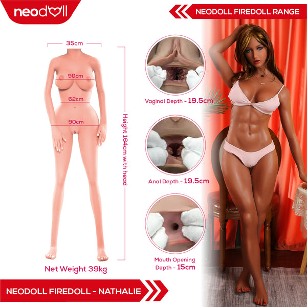Fire Doll - Nathalie - Realistic Sex Doll - 164cm - Light Tan - Gel Breast