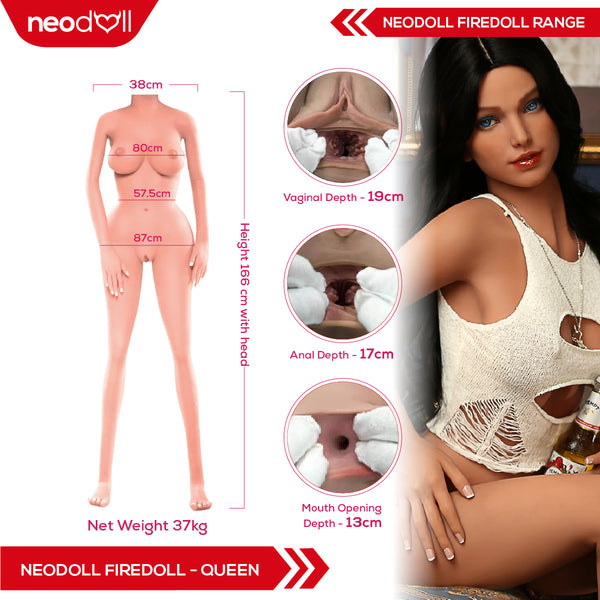 Fire Doll - Queen - Realistic Sex Doll - 166cm - Light Tan - Gel Breast - Articulated Hand