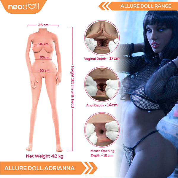 Neodoll Allure Adrianna - Realistic Sex Doll - 161cm - Tan