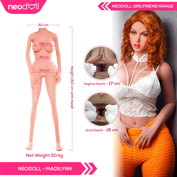 Neodoll Girlfriend Madilynn - Realistic Sex Doll - Fat Body - 162cm - Tan