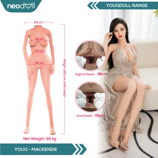 Youqdoll - Mackenzie - Realistic Full Silicone Sex doll - 163cm - Natural