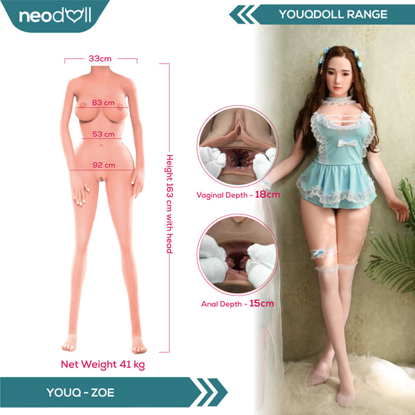 Youqdoll - Zoe - Realistic Full Silicone Sex doll - 163cm - Natural