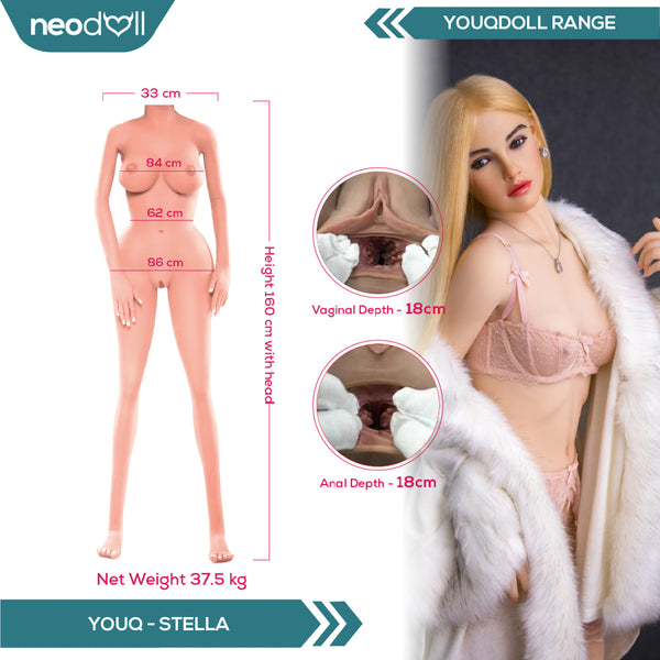 Youqdoll - Stella - Realistic Full Silicone Sex doll -160 cm - Natural