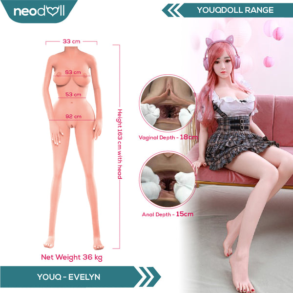 Youqdoll - Evelyn - Realistic Full Silicone Sex doll - 163cm - Natural
