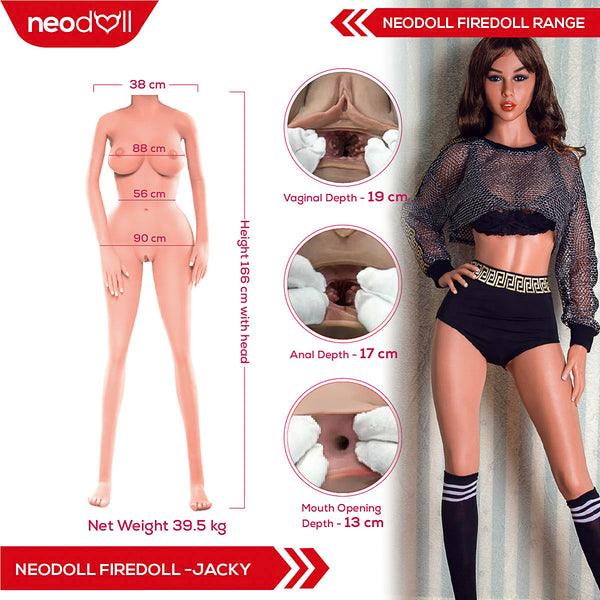Fire Doll - Jacky - Realistic Sex Doll - 166cm - Light Tan - Gel Breast - Articulated Hand