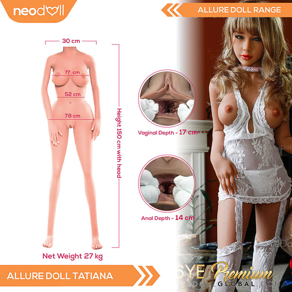 Neodoll Allure Tatiana - Realistic Sex Doll - 150cm - Tan