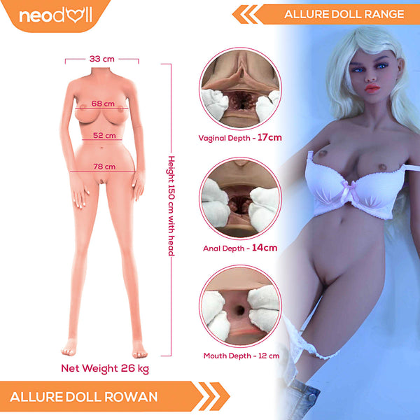 Neodoll Allure Rowan - Realistic Sex Doll - 150cm - Tan
