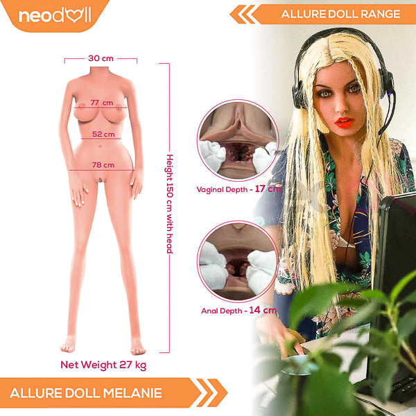 Neodoll Allure Melanie - Realistic Sex Doll - 150cm - Tan