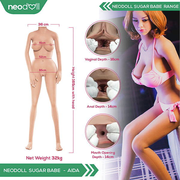 Neodoll Sugar Babe - Aida - Realistic Sex Doll - Uterus - 165cm - Tan