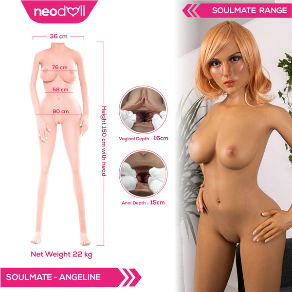 Soulmate - Angeline - Full Silicone Sex Doll - Gel Breast - 150cm - Tan