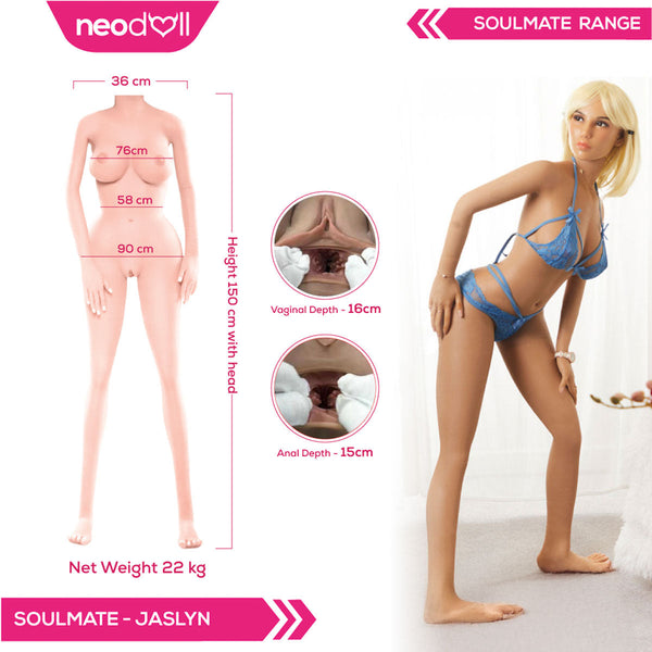 Soulmate - Jaslyn - Full Silicone Sex Doll - Gel Breast - 150cm - Tan