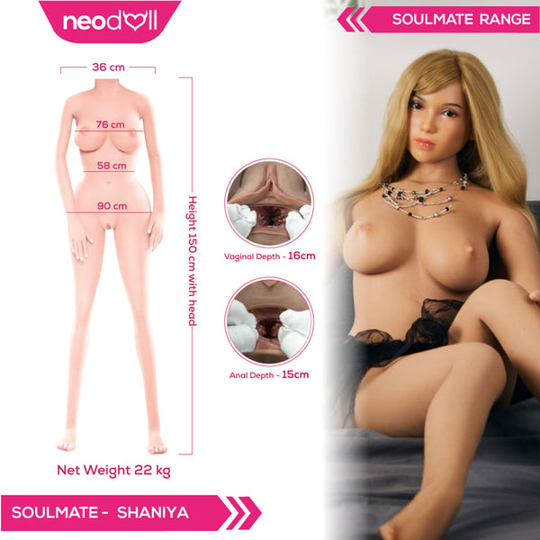 Soulmate - Annelise - Full Silicone Sex Doll - Gel Breast - 160cm - Tan