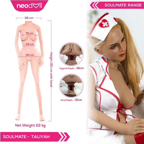 Soulmate - Taliyah - Full Silicone Sex Doll - Gel Breast - 150cm - Tan - Implanted hair