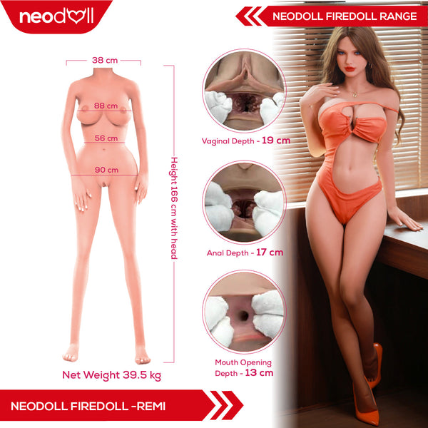 Fire Doll - Remi - Realistic Sex Doll - 166cm - Light Tan - Gel Breast - Articulated Hands