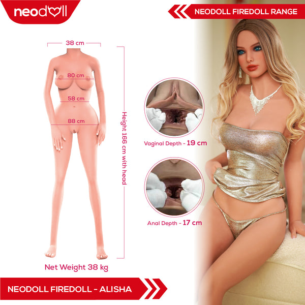 Fire Doll - Alisha - Realistic Sex Doll - 166cm - Light Tan - Gel Breast - Articulated Hand